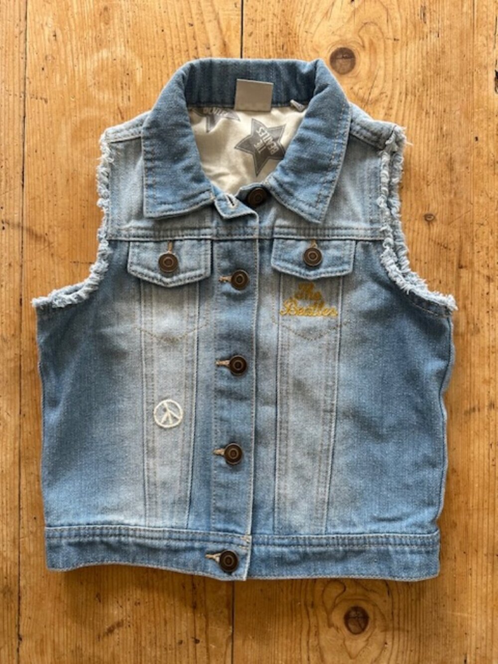Junk Food Girls Beatles Denim Vest Size M